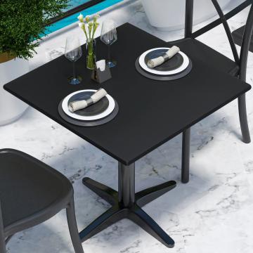 COMPACT | Bistro HPL Tischplatte | 70x70cm | Schwarz