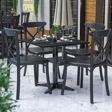 COMPACT | Bistro HPL Tischplatte | 70x70cm | Schwarz