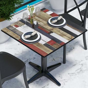 COMPACT | Bistro HPL Tischplatte | 70x70cm | Vintage Bunt