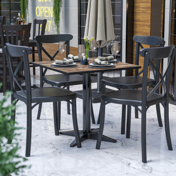 COMPACT | Bistro HPL Tischplatte | 70x70cm | Vintage Old