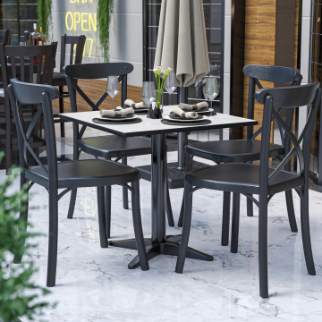 COMPACT | Bistro HPL Tischplatte | 70x70cm | Weiß