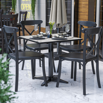 COMPACT | Bistro HPL Tischplatte | 70x70cm | Weiß-Marmor