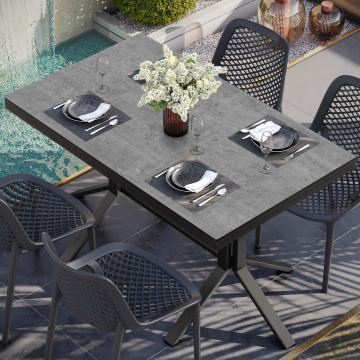 COMPACT STEEL | Gastro HPL Tischplatte | B:T 120 x 70 cm | 4,2cm | Beton | Rechteckig