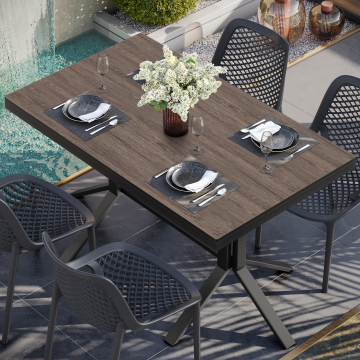 COMPACT STEEL | Gastro HPL Tischplatte | B:T 120 x 70 cm | 4,2cm | Light Wenge | Rechteckig