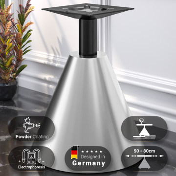 CONE | Bistro tafelonderstel | Hoogte: 72 cm | Voet: RVS | Kolom: Zwart | Voet: Ø 45 x H 48 cm