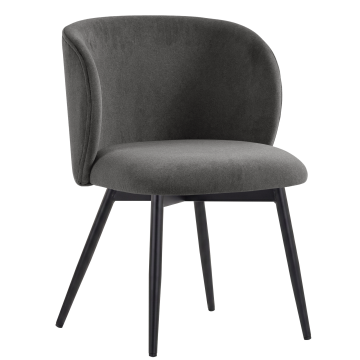 Ava | Sedia da hotel | Grigio | Velluto