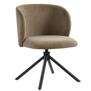 Ava | Chaise d'hôtel | Taupe | Velours | Pied pivotant