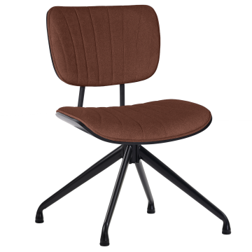Valerie | Bistro Stuhl | Rot Bronze | Samt | Rattan Eiche | Drehfuß