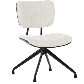 Valerie | Bistrostol | Creme | Teddystof | Rattan Eg | Drejelig