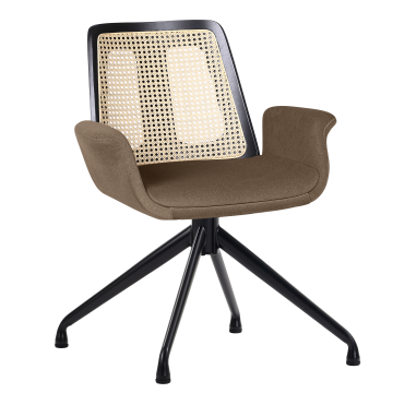 Romy | Bistro-stolpe | Brun | Samt | Rattan Eik | Swiv