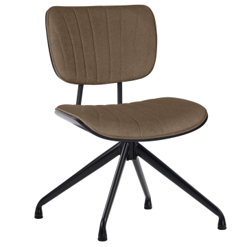 Valerie | Bistro Stuhl | Braun | Samt | Rattan Schwarz | Drehfuß