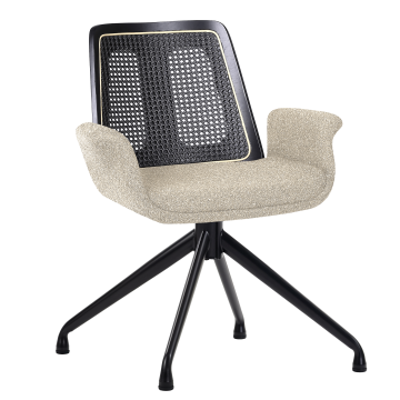 Romy | Bistro-stolpe | Beige | Teddystoff | Rattan Svart | Dreibar