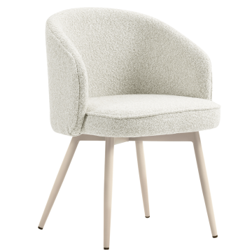 Antonella | Hotell Stol | Creme | Teddystoff | Ram Vit