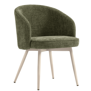 Antonella | Hotell Stol | Grön | Tyg/Textil | Ram Vit