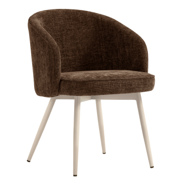 Antonella | Hotell Stol | Brun | Stof/Tekstil | Understell Hvit