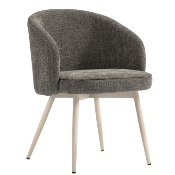 Antonella | Hotell Stol | Grå | Stoff/Tekstil | Ramme Hvit