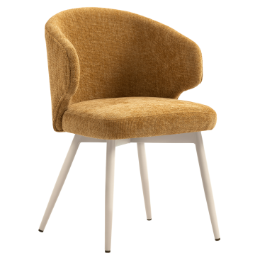 Marie | Hotel Stuhl | Honig Braun | Stoff/Textil | Gestell Weiß