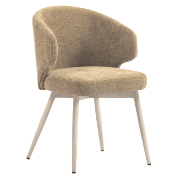 Marie | Hotel Stuhl | Taupe | Stoff/Textil | Gestell Weiß