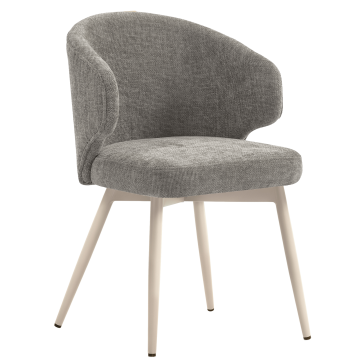 Marie | Hotel Stuhl | Grau | Stoff/Textil | Gestell Weiß