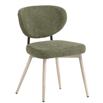 Yara | Chaise de hôtel | Vert | Tissu / Textil | Structure blanche