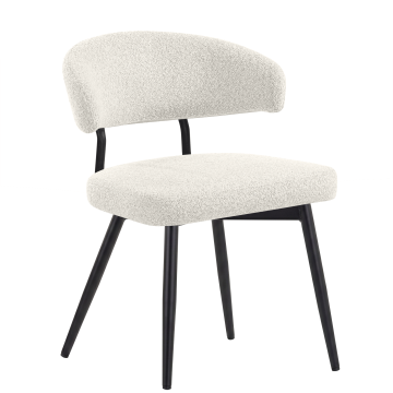 Sara | Silla de hotel | Crema | Tela peluche
