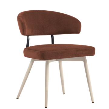 Sara | Hotellstol | Rød Bronse | Fløyel | Ramme Hvit
