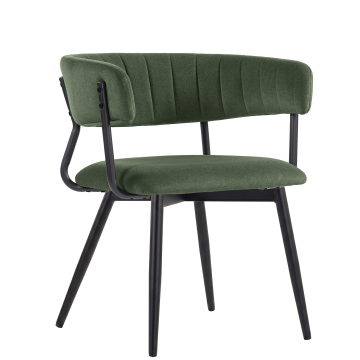 Elin | Silla de hotel | Verde | Terciopelo | Estructura Blanca