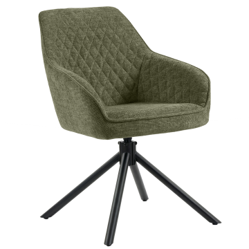 Eva | Hotelstoel | Groen | Stof / Textiel | Draaisysteem