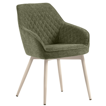 Eva | Silla de hotel | Verde | Tela/Tecido | Marco Blanco