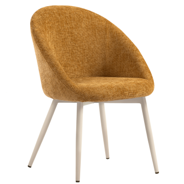 Lauren | Hotel Stuhl | Honig Braun | Stoff/Textil | Gestell Weiß
