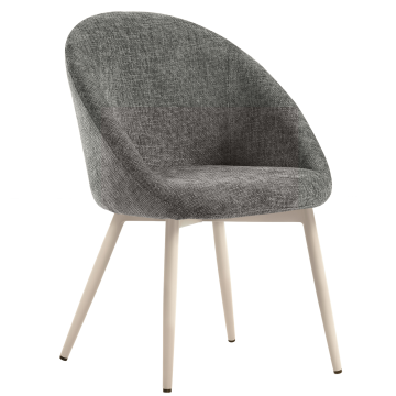 Lauren | Hotel Stuhl | Grau | Stoff/Textil | Gestell Weiß