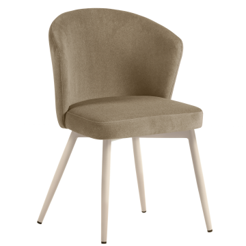 Lynn | Hotelstoel | Taupe | Fluweel | Frame Wit