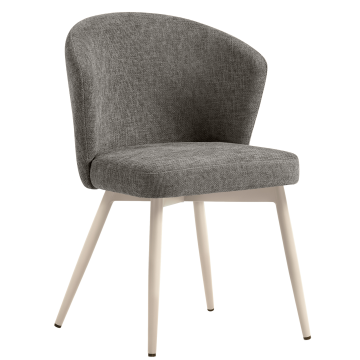 Lynn | Hotel Chair | Grey | Fabric/Textile | White Frame