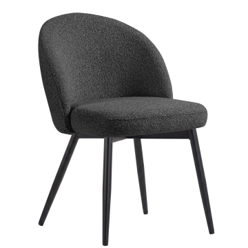 Lily | Hotel Chair | Dark Gray | Teddy Fabric