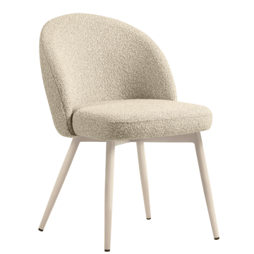 Lily | Hotellstol | Beige | Teddystoff | Ram Vit