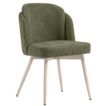 Hannah | Hotelstol | Grøn | Stoff/Textil | Ramme Hvid
