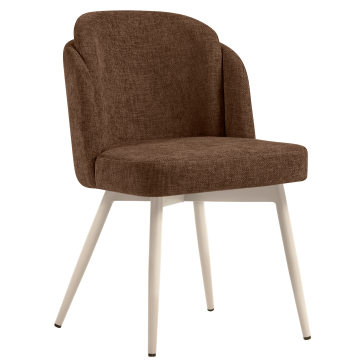 Hannah | Hotelstolpe | Brun | Stof/Tekstil | Ramme Hvid