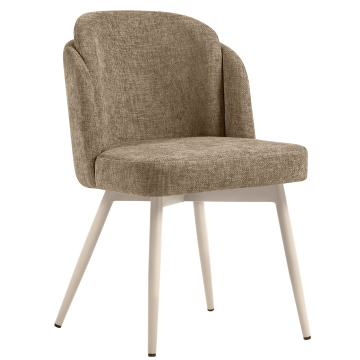 Hannah | Hotelstol | Taupe | Stof/Textil | Stel Hvid