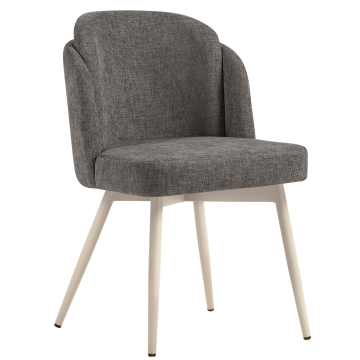 Hannah | Hotellstol | Grå | Stoff/Tekstil | Ramme Hvit
