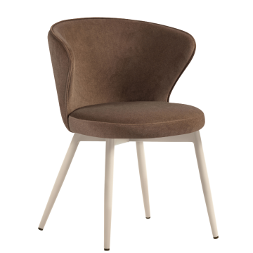 Isabella | Hotelstoel | Bruin | Fluweel | Onderstel Wit