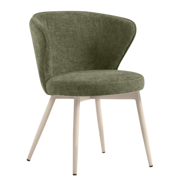 Isabella | Hotel Stuhl | Grün | Stoff/Textil | Gestell Weiß