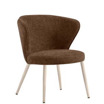 Isabella | Chaise de hôtel | Brun | Tissu / Textil | Structure blanche
