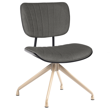 Valerie | Sedia da Bistro | Grigia | Velluto | Rattan Nero | Girevole Bianco