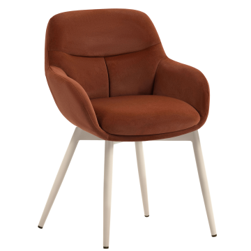 LEANO | Hotel Stuhl | Samt | Rot Bronze