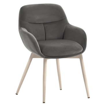 LEANO | Hotel Stuhl | Samt | Grau