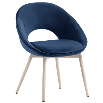 LIAM | Chaise d'hôtel | Velours | Bleu