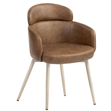 SELINA | Hotel Chair | Leather | Brown