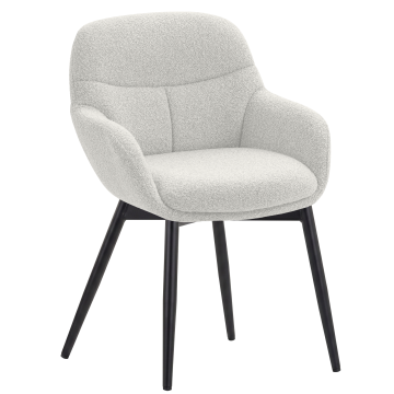 LEANO | Hotel Stuhl | Teddystoff | Creme