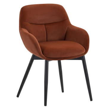 LEANO | Hotel Stuhl | Samt | Rot Bronze