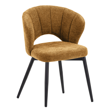 JOHANNA | Chaise d'hôtel | Tissu / Textil | Brun miel